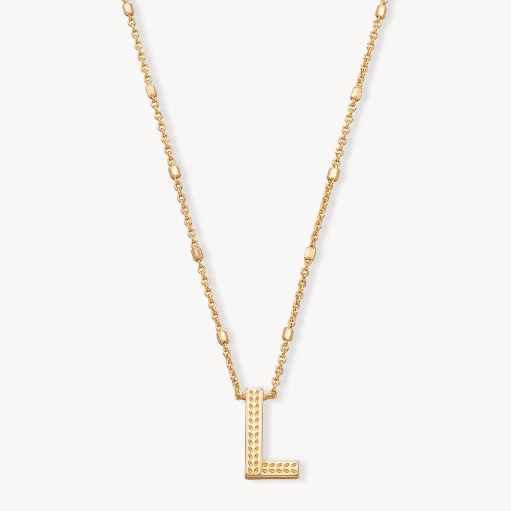Kendra Scott Letter L Pendant Necklace Gold Initial Jewelry NIB
